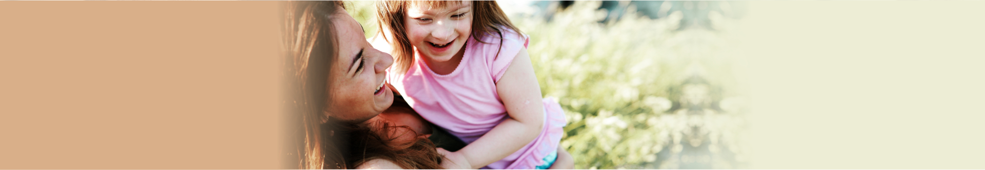 Little girl with special needs enjoy spending time with mother